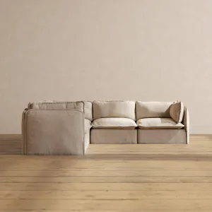 Modular Performance 5-Seater Corner Sectional in Oat | Deluxe Blend