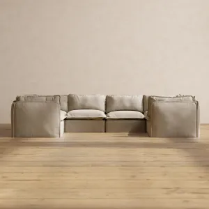 Modular Performance 6-Seater U-Sectional in Dune | Relaxed Blend