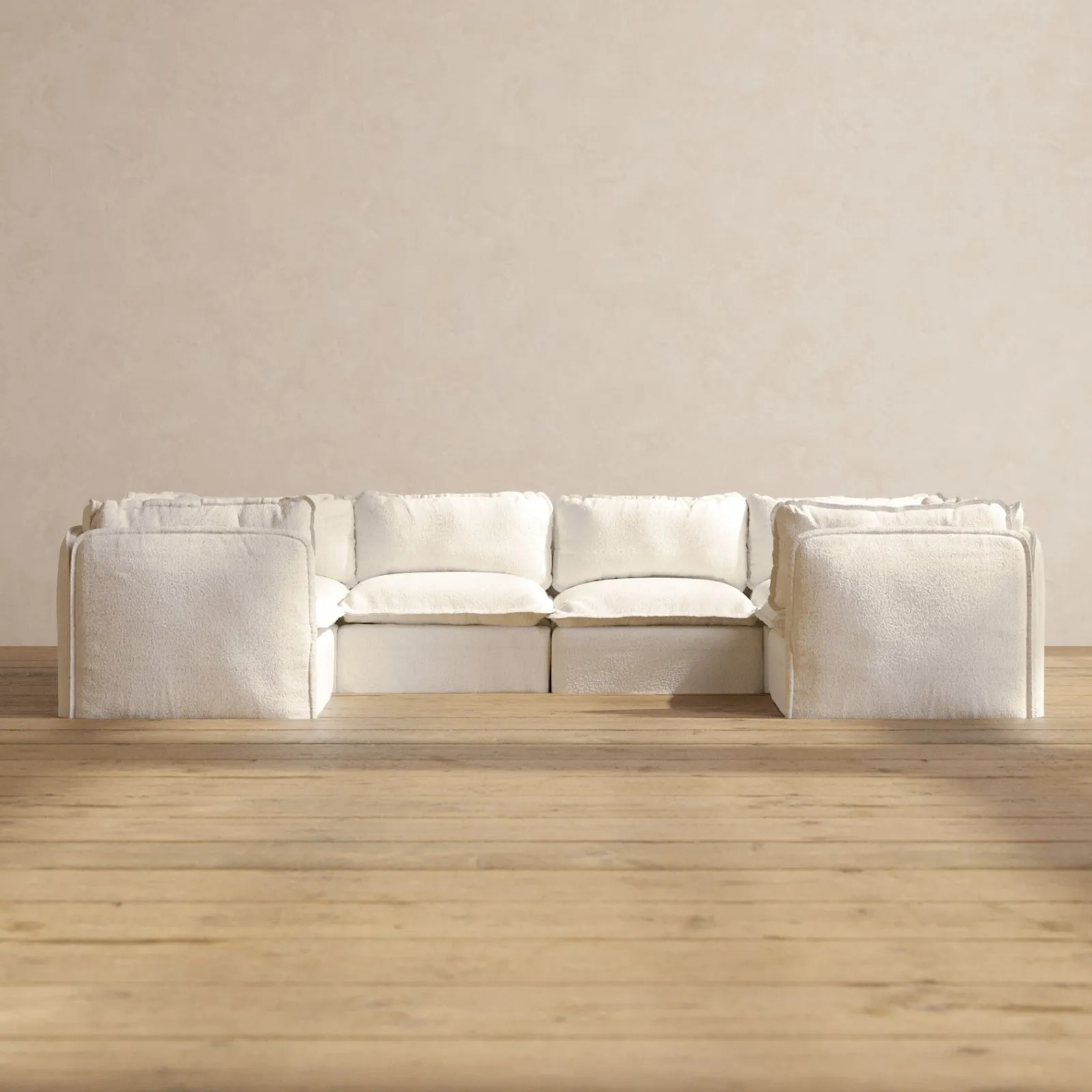 Modular Performance 6-Seater U-Sectional in Mousse | Deluxe Blend