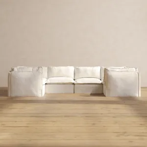 Modular Performance 6-Seater U-Sectional in Mousse | Deluxe Blend