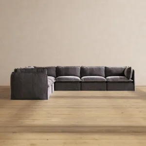 Modular Performance 7-Seater Corner Sectional in Cinder | Deluxe Blend