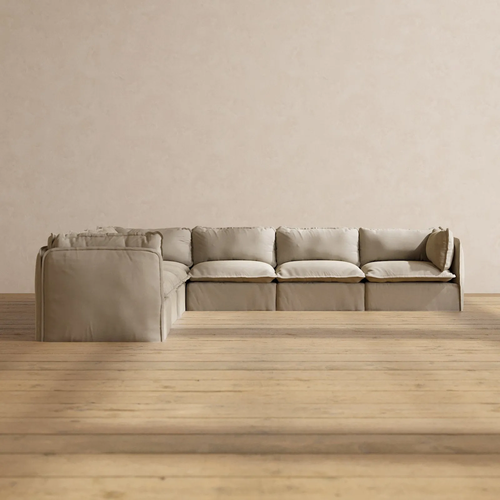 Modular Performance 7-Seater Corner Sectional in Dune | Deluxe Blend