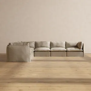 Modular Performance 7-Seater Corner Sectional in Dune | Deluxe Blend