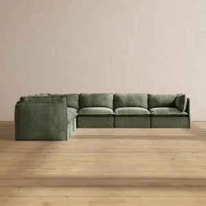 Modular Performance 7-Seater Corner Sectional in Willow | Relaxed Blend
