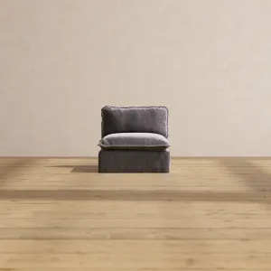 Modular Performance Armless Chair in Cinder | Deluxe Blend
