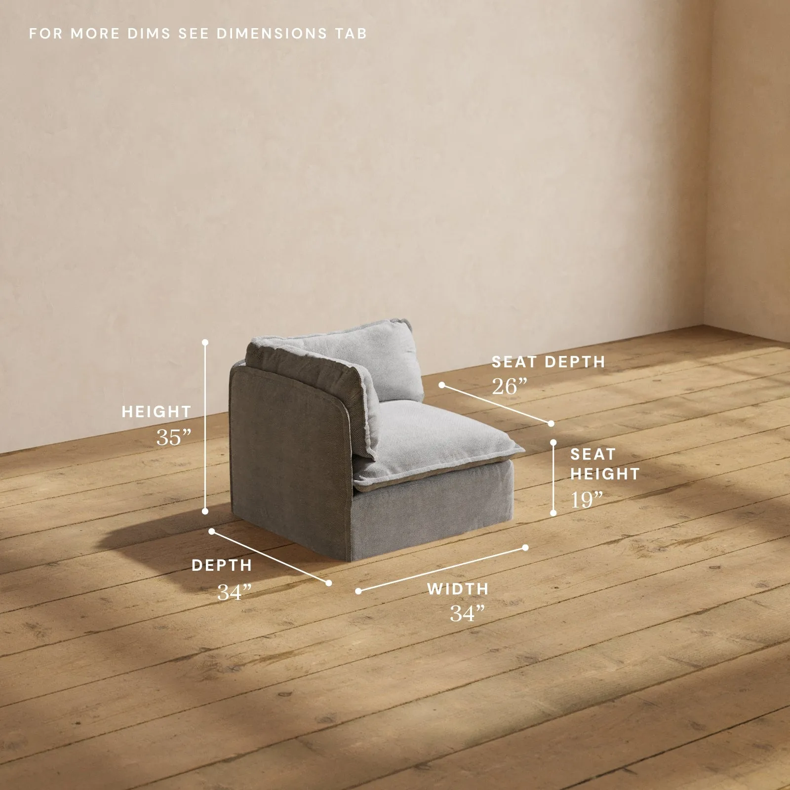 Modular Performance Corner Chair in Ash | Deluxe Blend