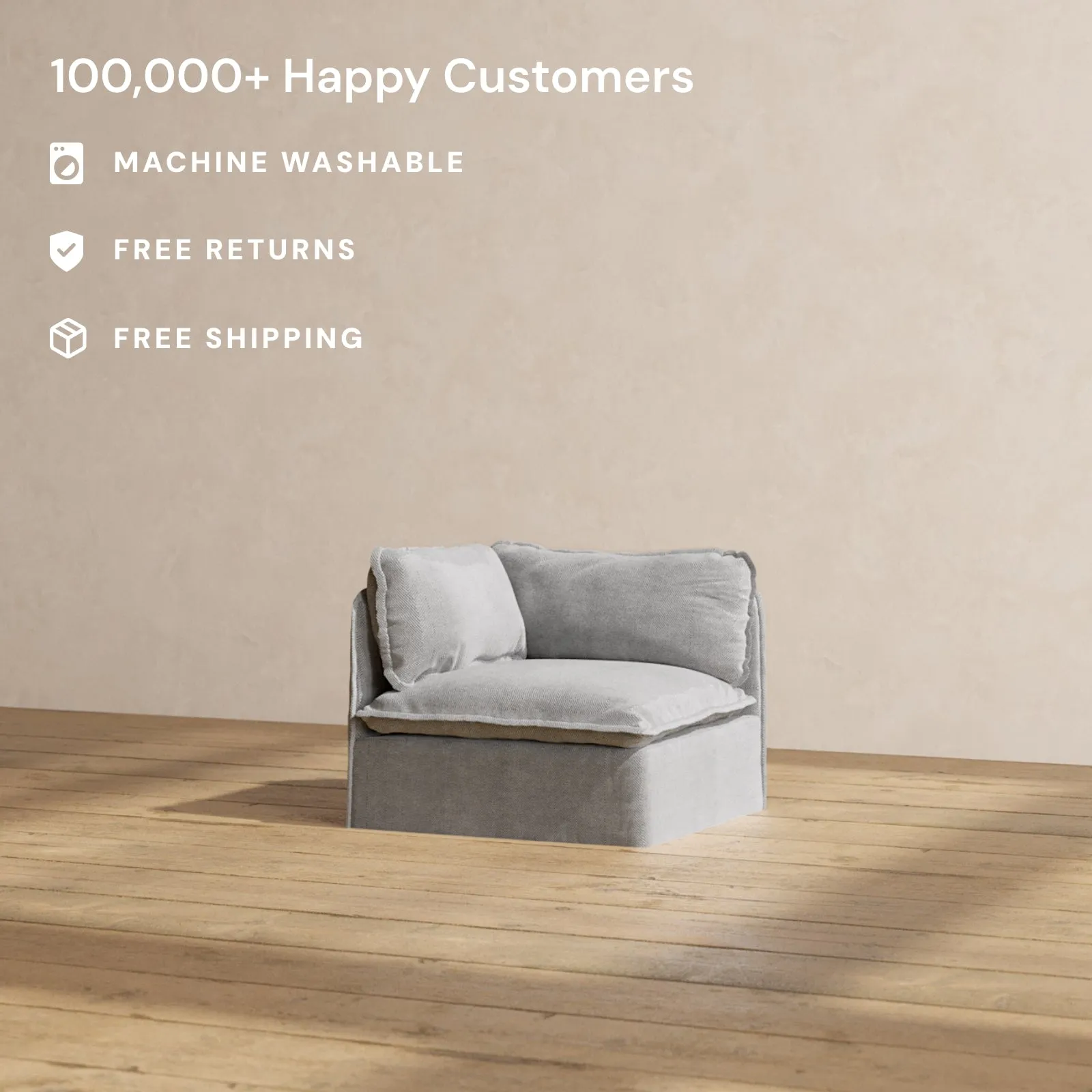 Modular Performance Corner Chair in Ash | Deluxe Blend