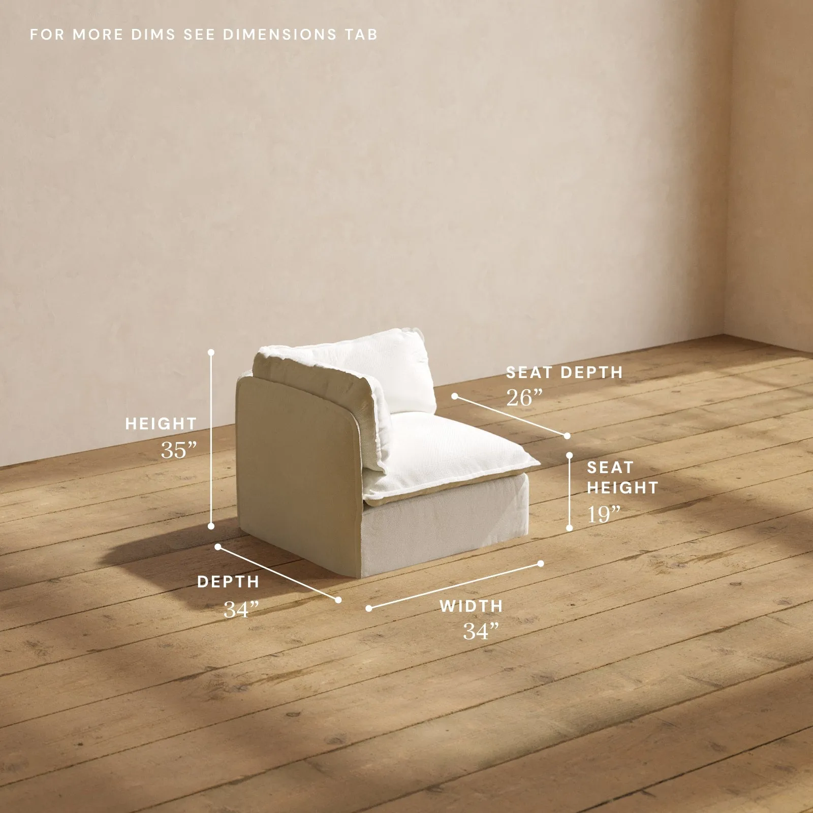 Modular Performance Corner Chair in Eggshell | Relaxed Blend