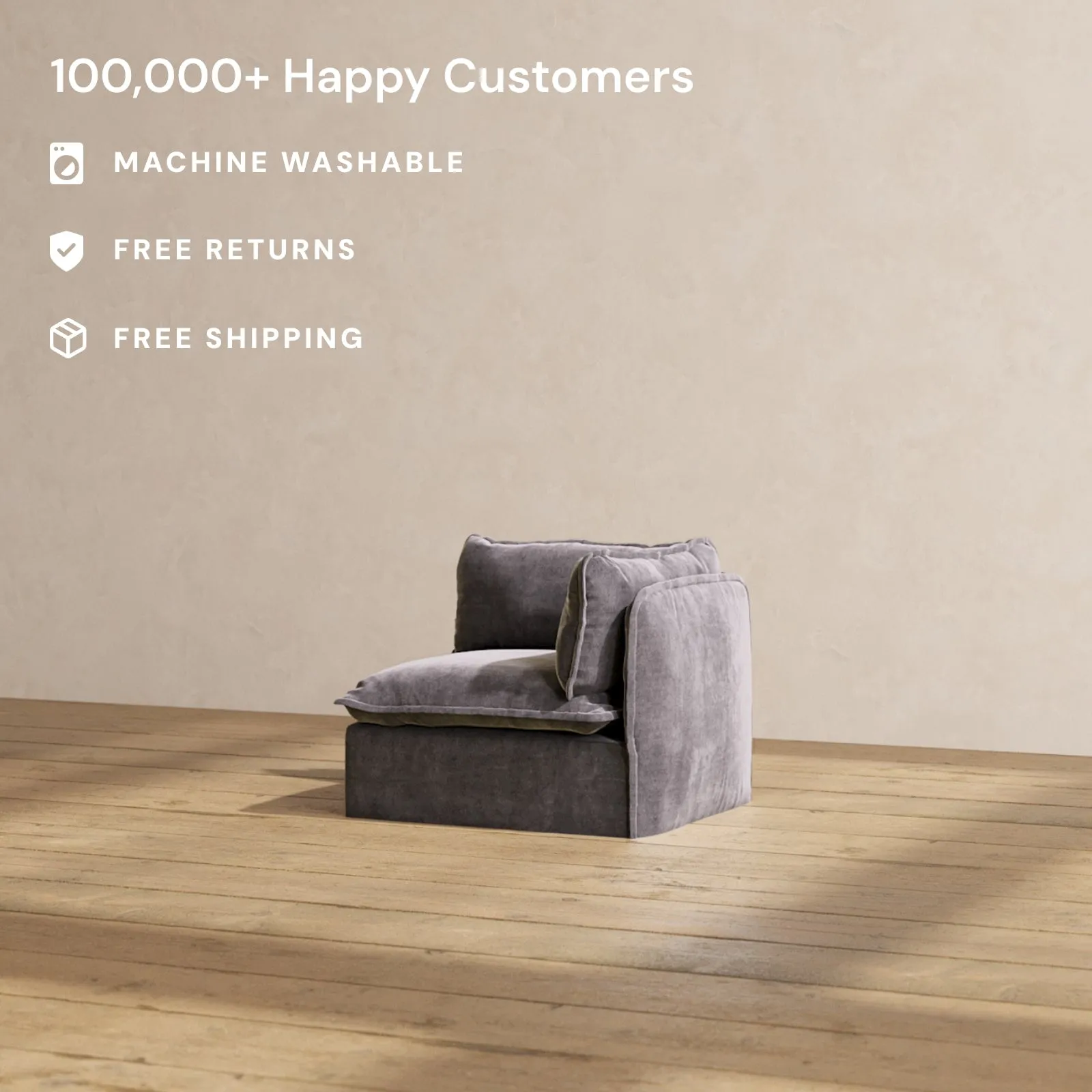 Modular Performance End Chair in Cinder | Deluxe Blend