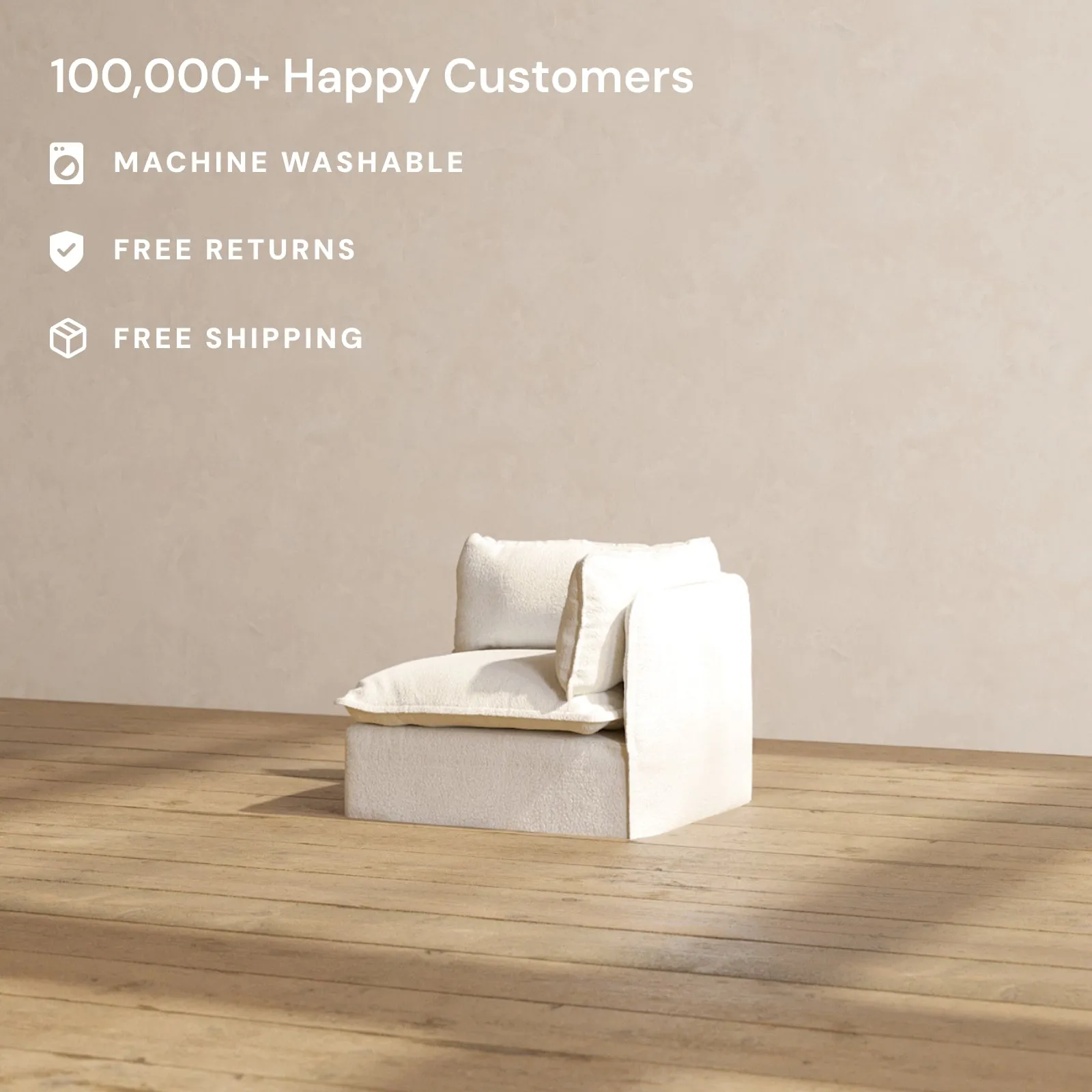Modular Performance End Chair in Mousse | Deluxe Blend