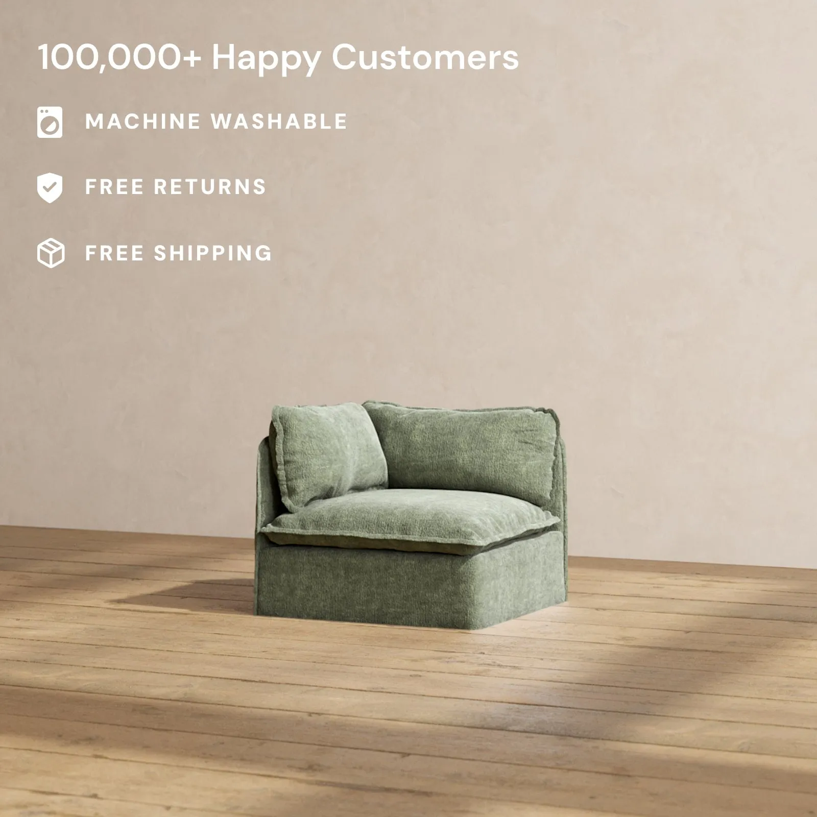 Modular Performance End Chair in Willow | Relaxed Blend