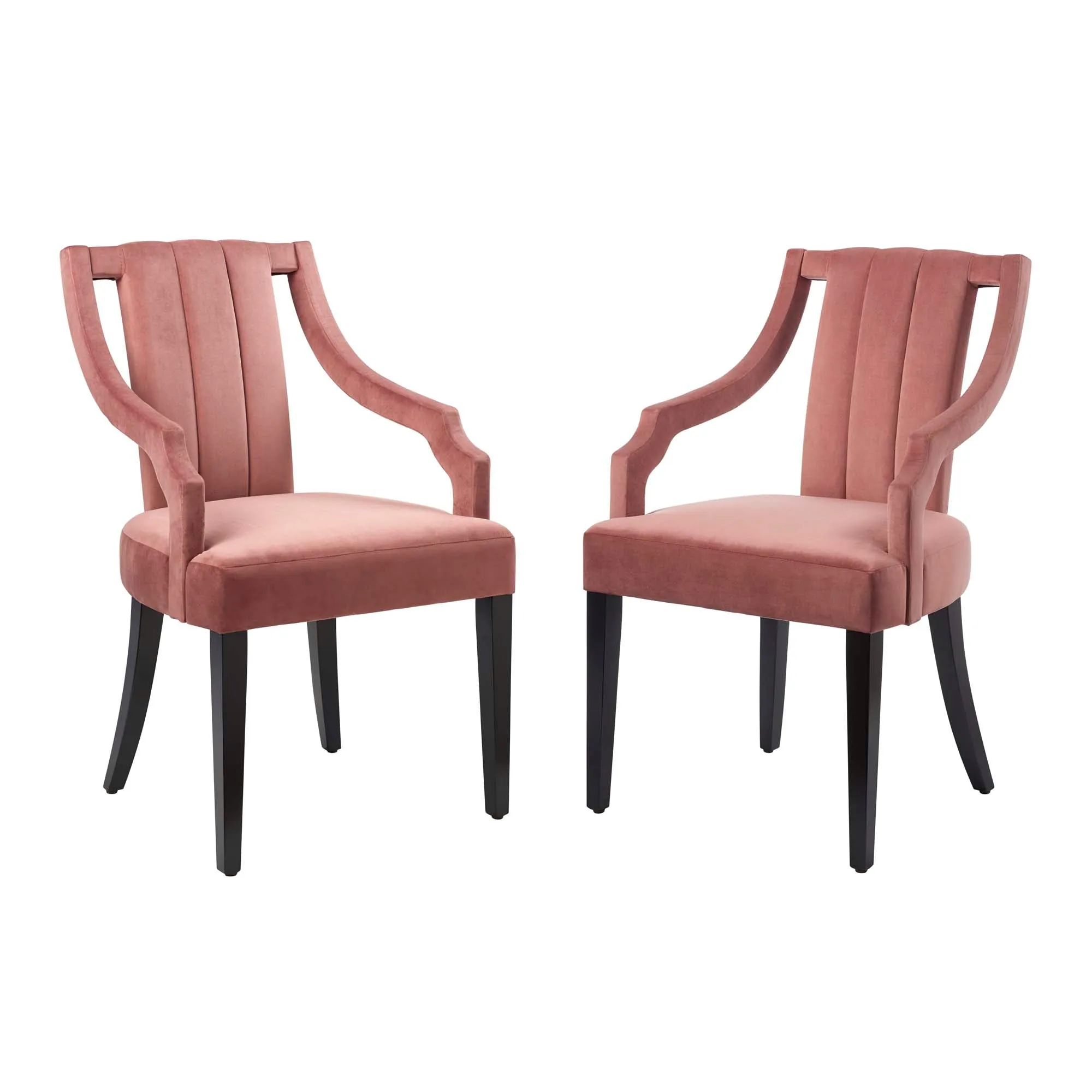 Moxie Upholstered Fabric Dining Armchairs - Set of 2 by Modway