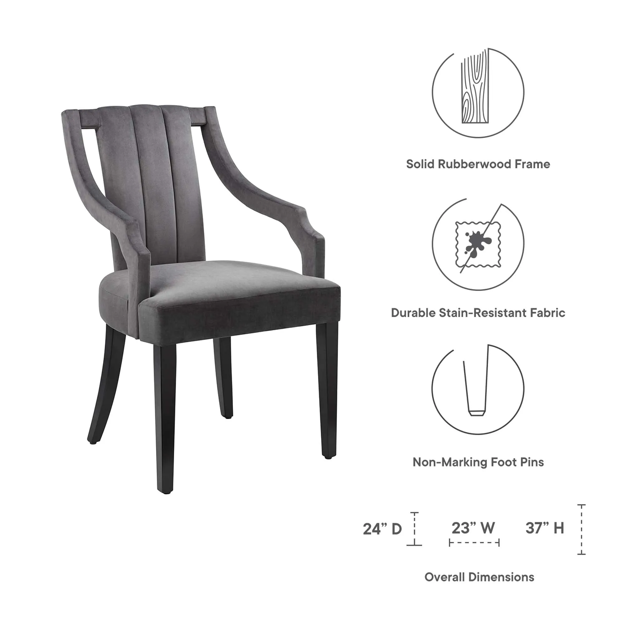 Moxie Upholstered Fabric Dining Armchairs - Set of 2 by Modway
