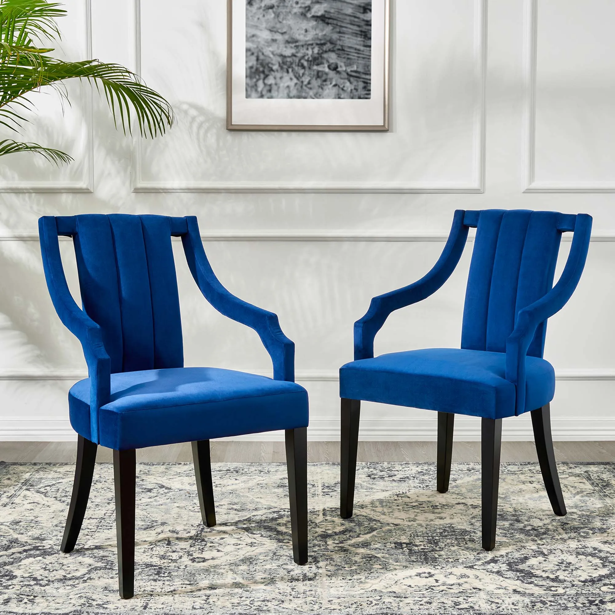 Moxie Upholstered Fabric Dining Armchairs - Set of 2 by Modway