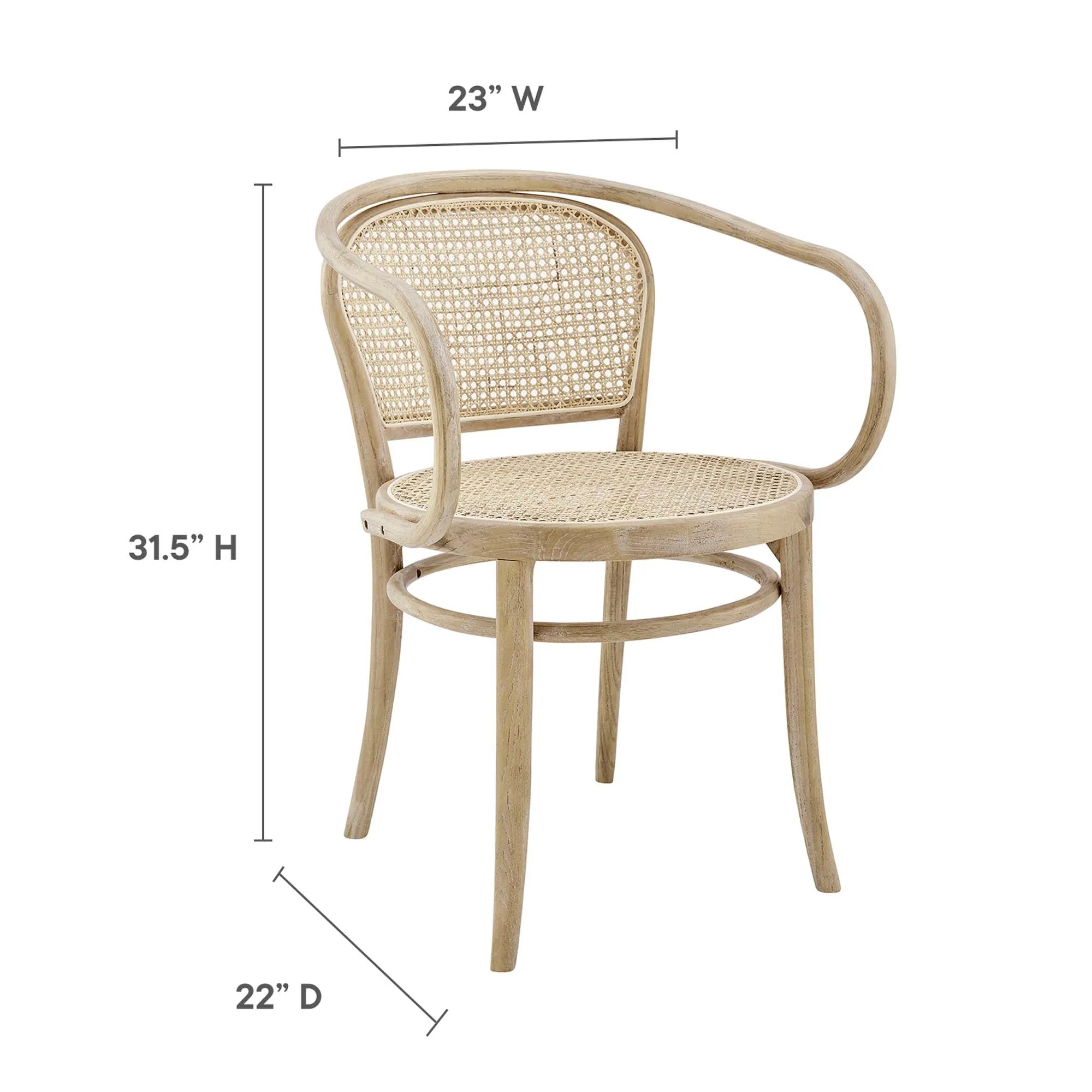 Oliana Wood Dining Armchair Set of 2 by Modway