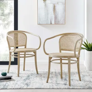 Oliana Wood Dining Armchair Set of 2 by Modway