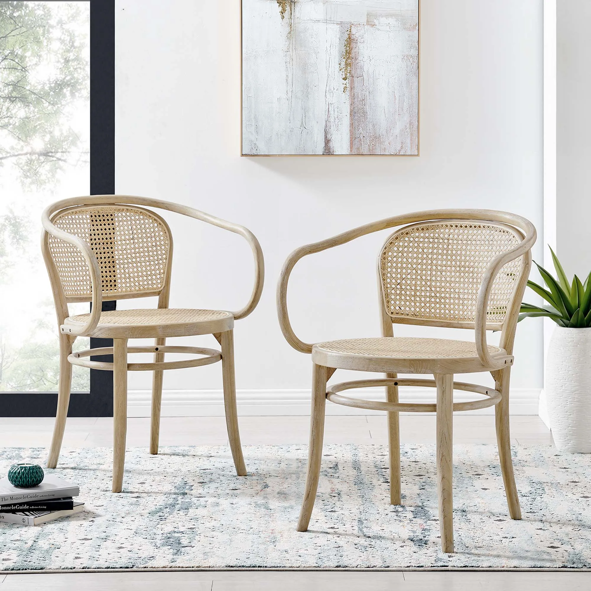 Oliana Wood Dining Armchair Set of 2 by Modway