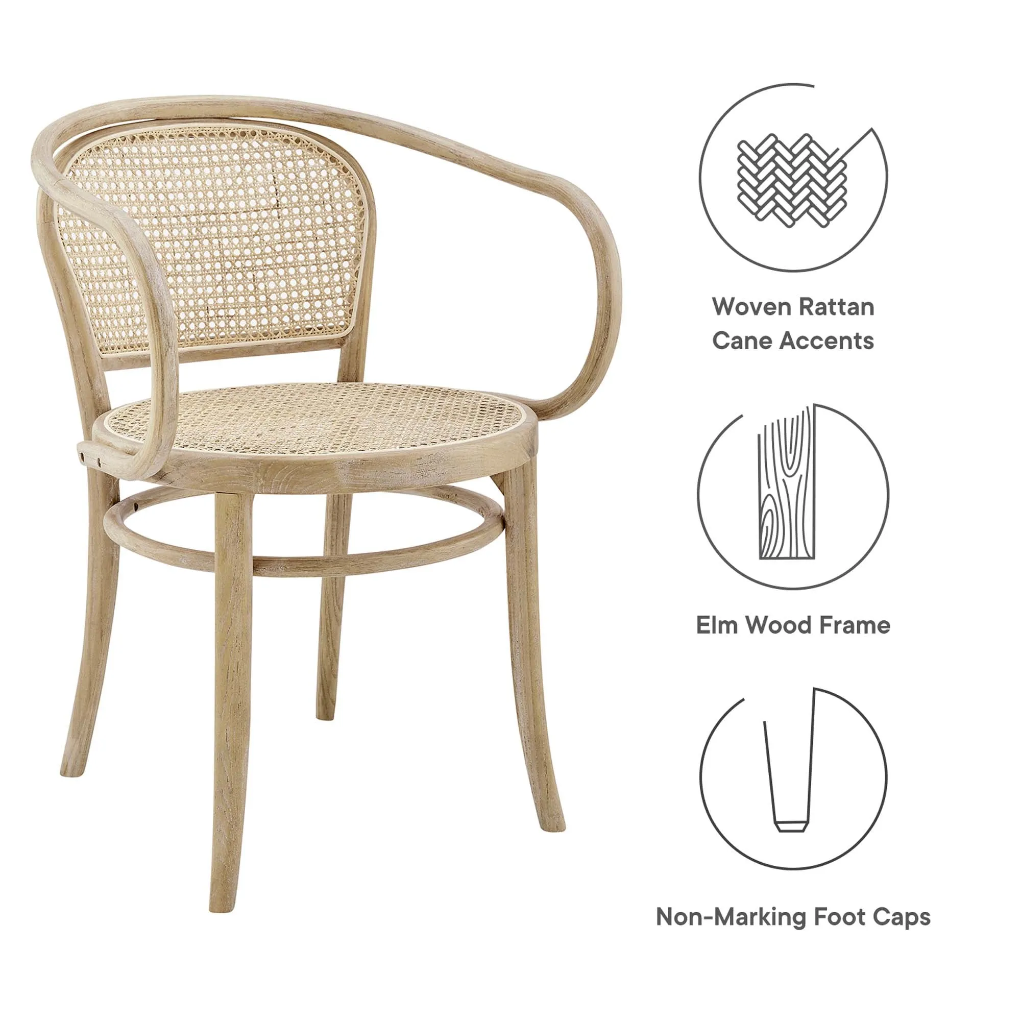 Oliana Wood Dining Armchair Set of 2 by Modway