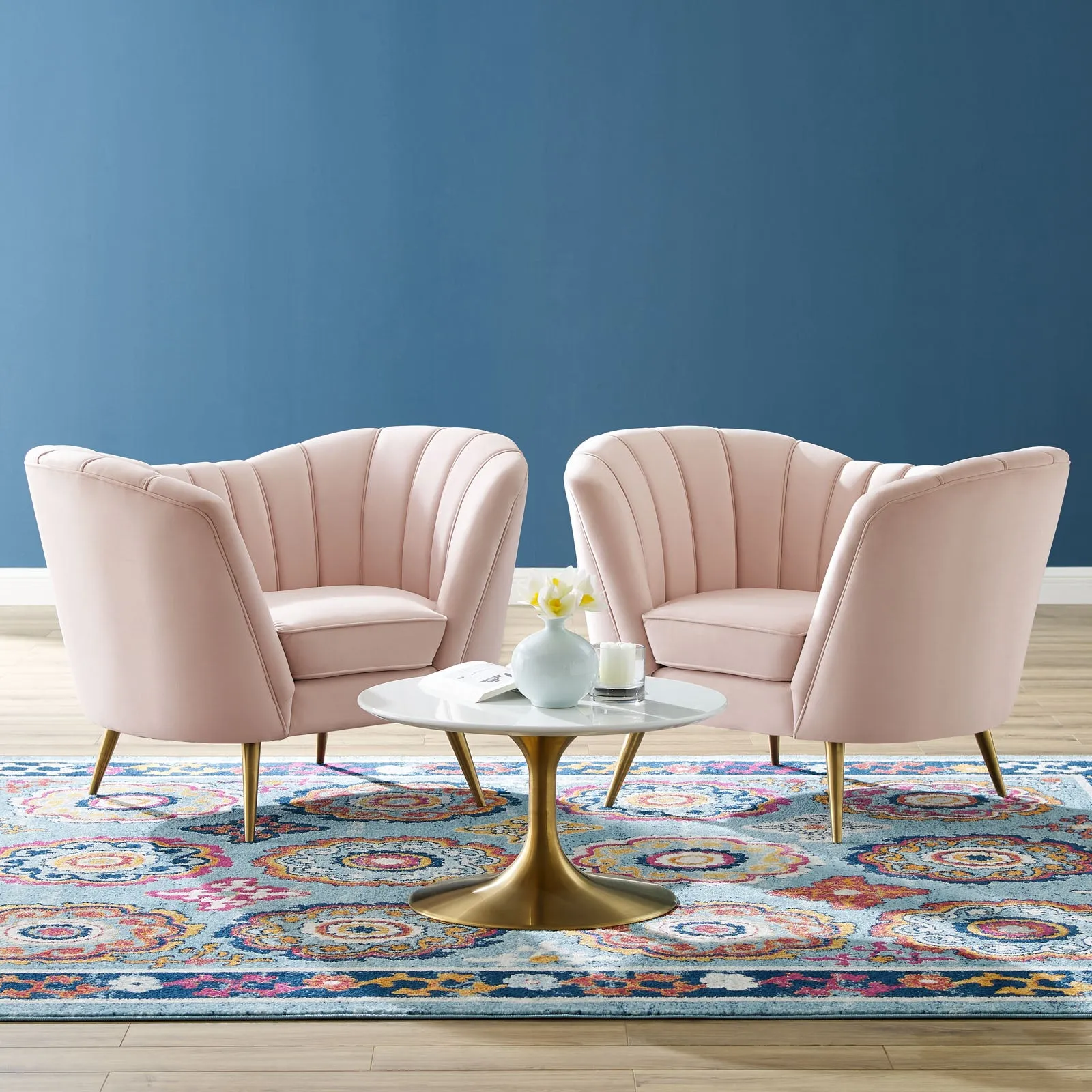 Opportunity Performance Velvet Armchair Set of 2 by Modway