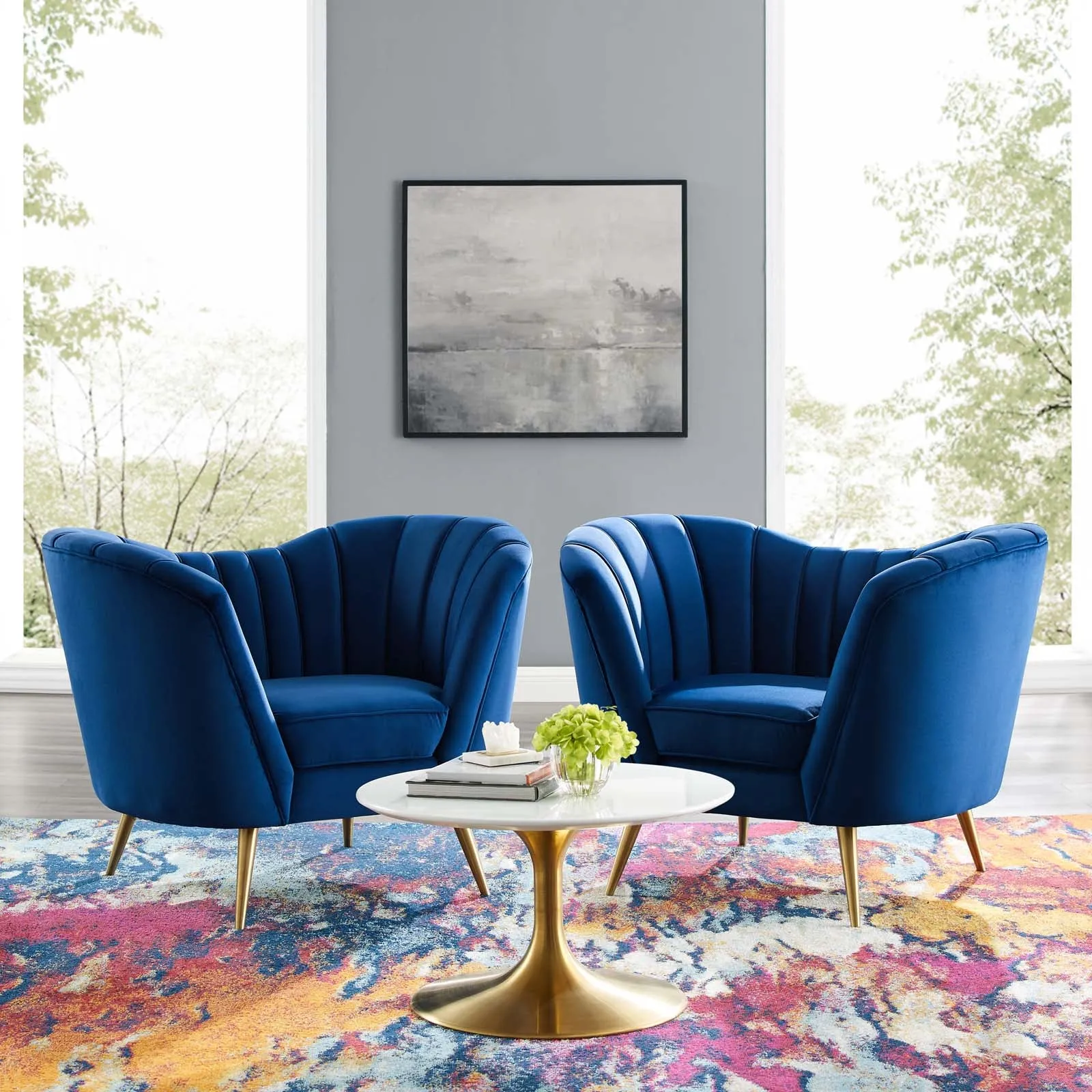 Opportunity Performance Velvet Armchair Set of 2 by Modway
