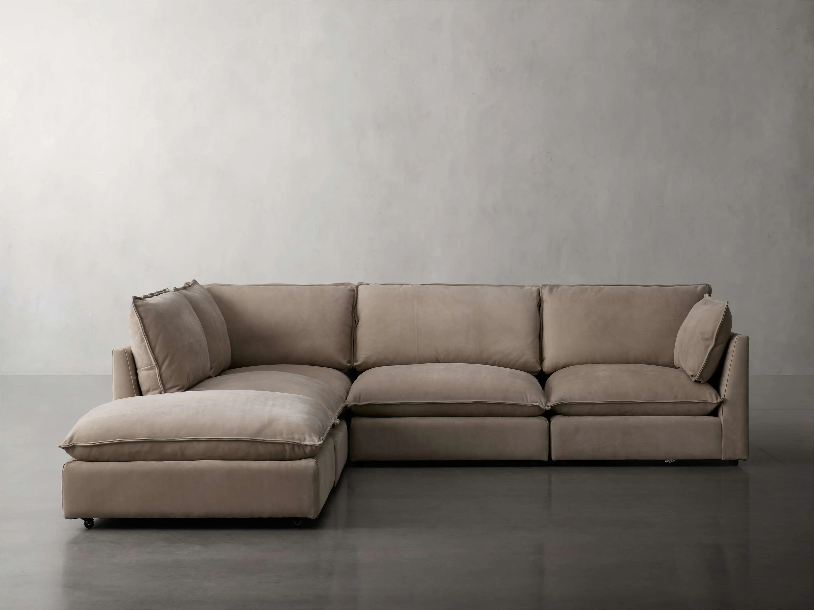 Owen Nubuck Leather Five-Piece Sectional
