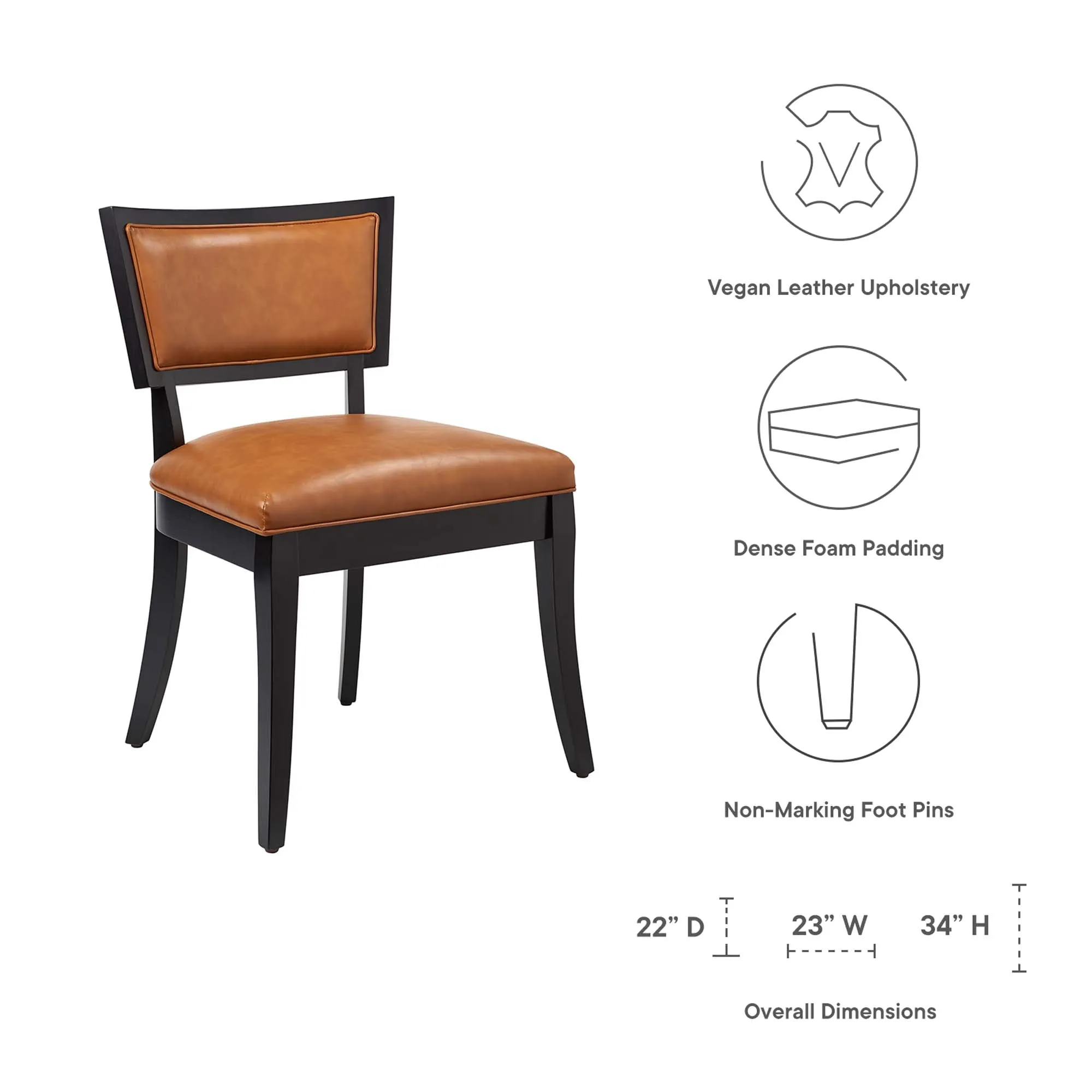 Pristine Vegan Leather Dining Chairs - Set of 2 by Modway