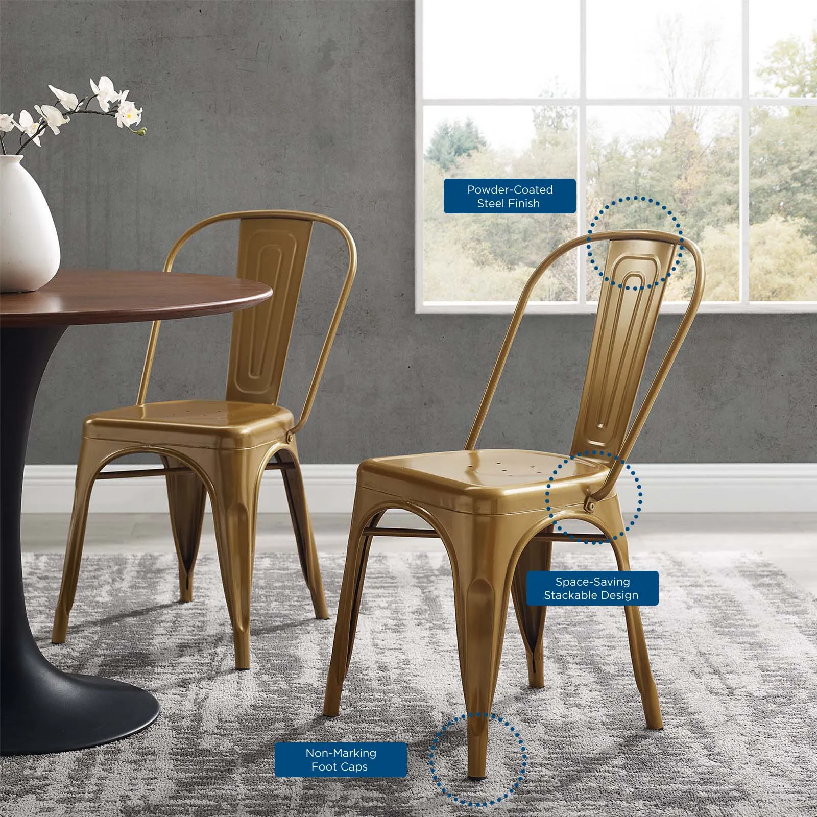 Promenade Bistro Dining Side Chair Set of 2 by Modway