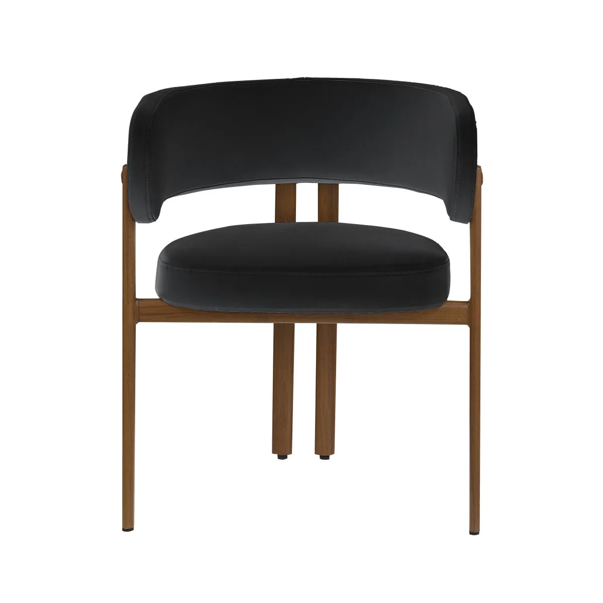 Rhett Dining Chair - Black/Walnut - Set of Two