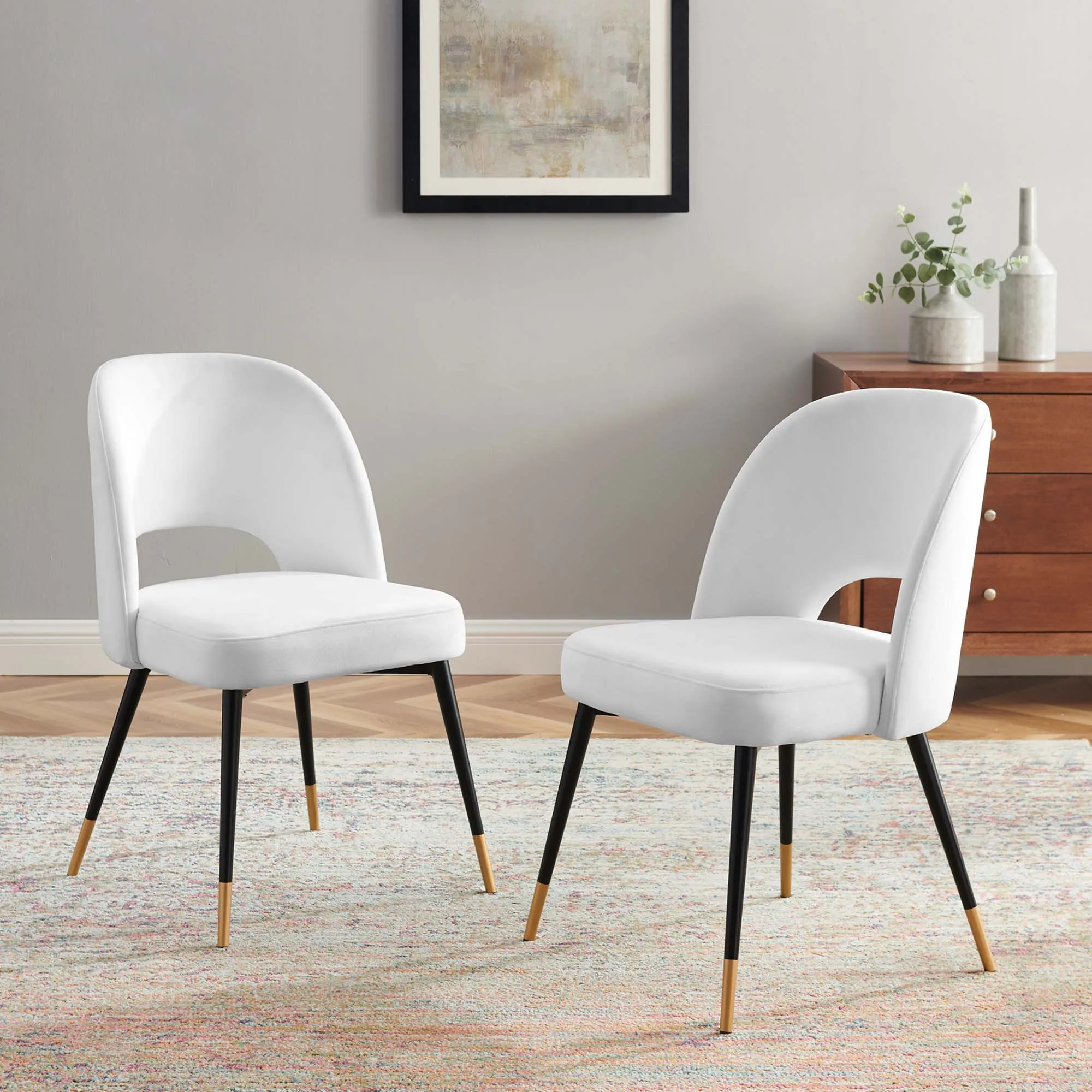 Rouse Performance Velvet Dining Side Chairs - Set of 2 by Modway