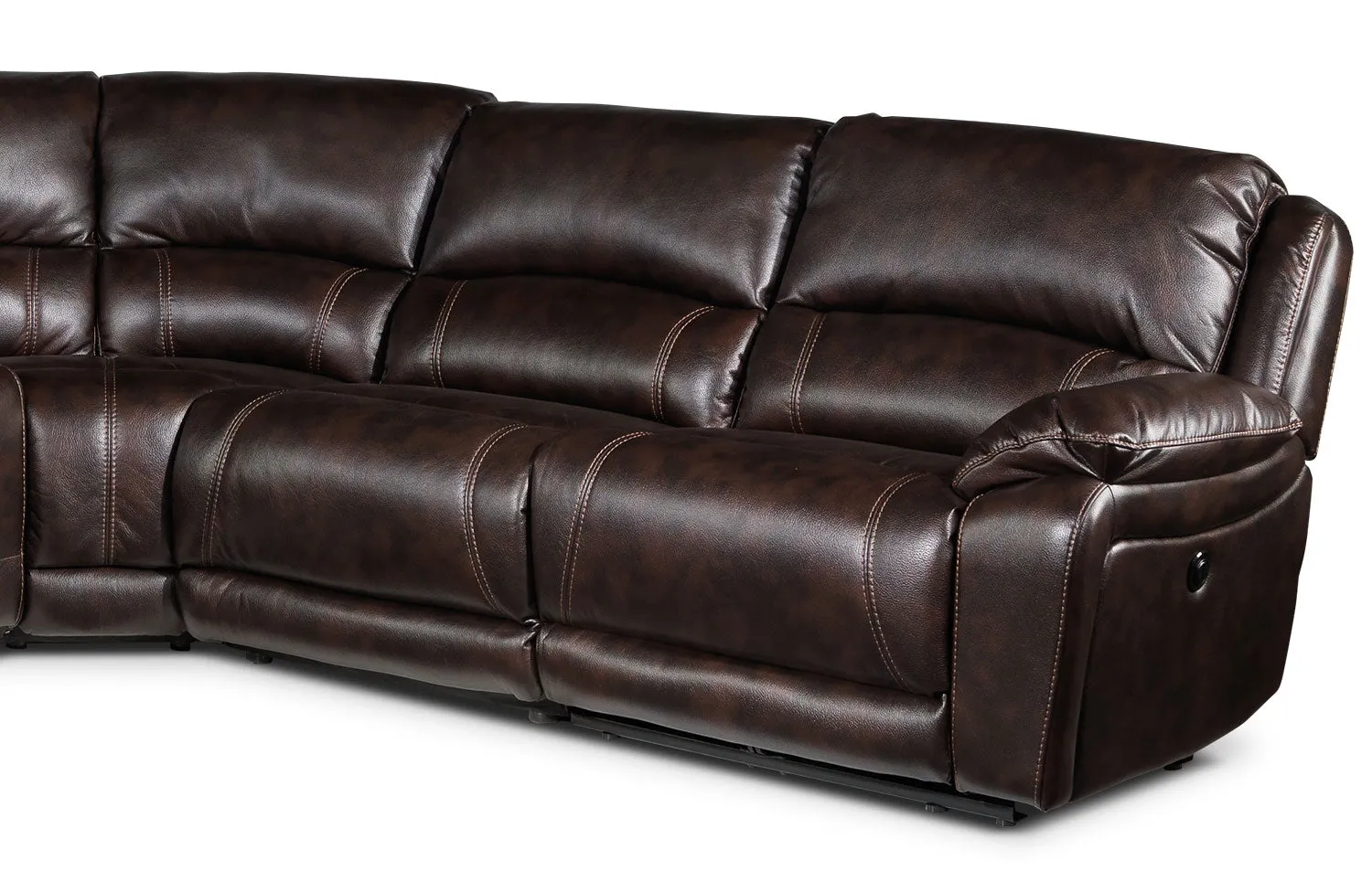 Santorini 5-Piece Power Reclining Sectional - Walnut