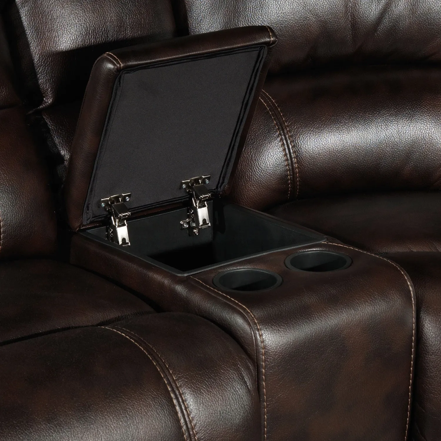 Santorini 5-Piece Power Reclining Sectional - Walnut