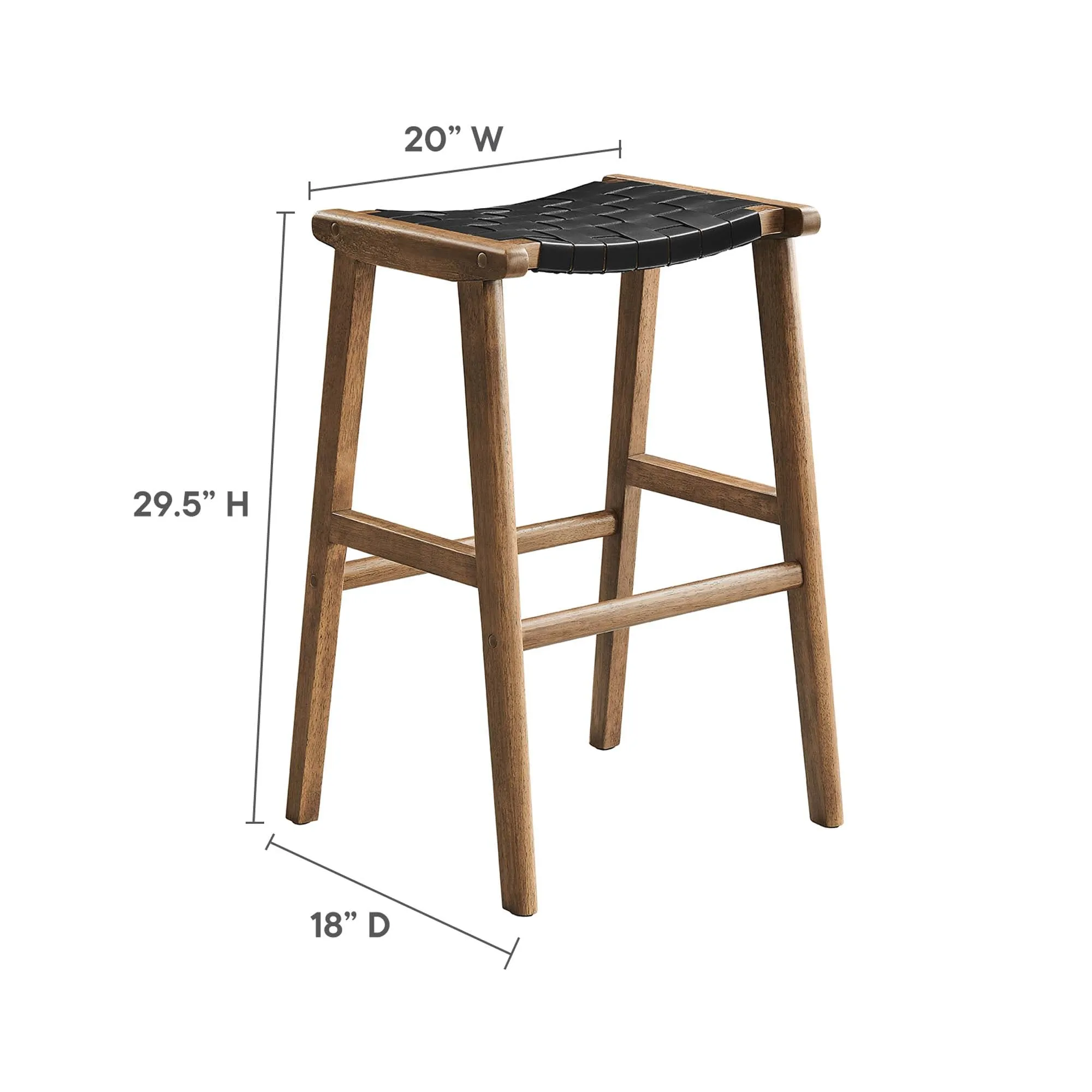 Saoirse Faux Leather Wood Bar Stool - Set of 2 by Modway