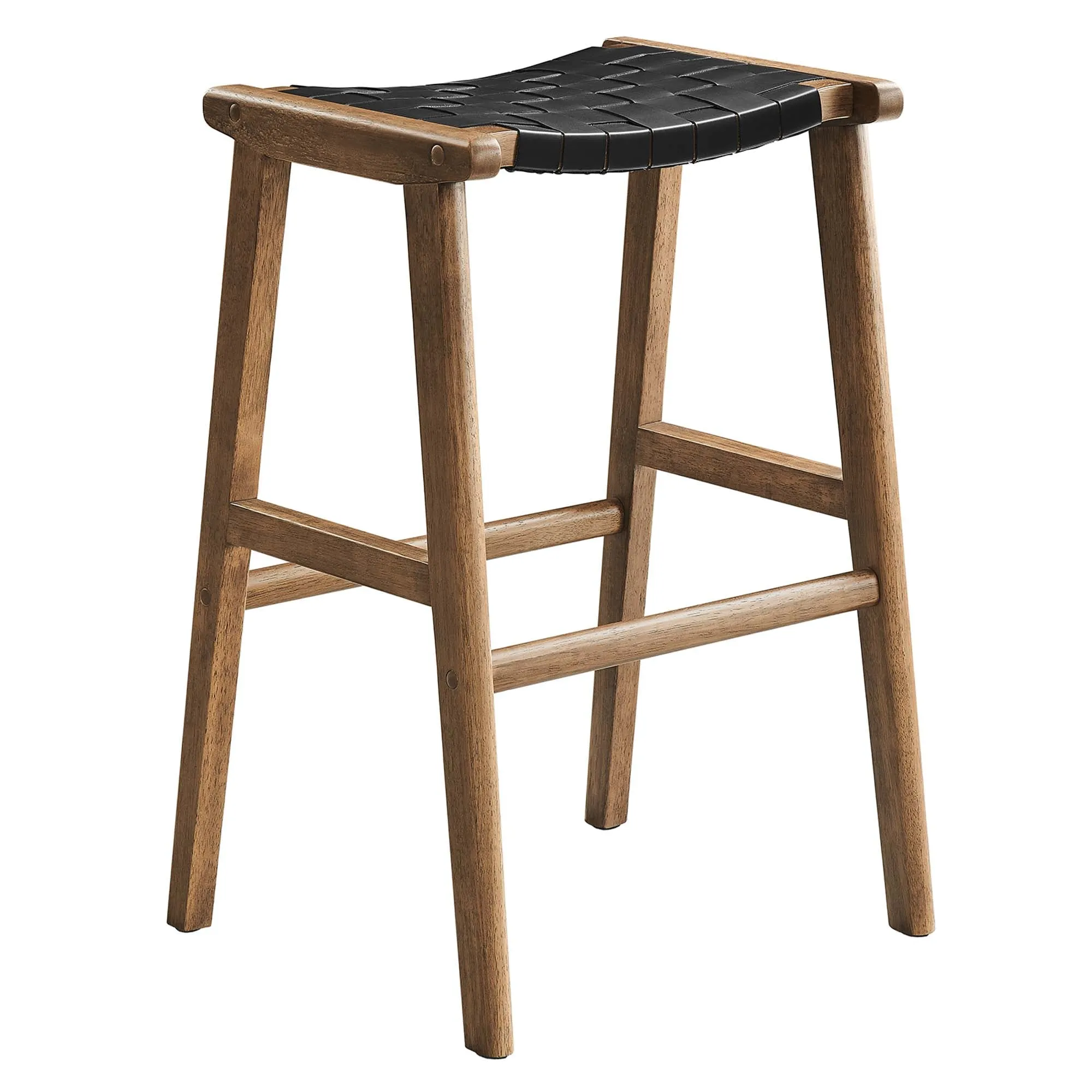Saoirse Faux Leather Wood Bar Stool - Set of 2 by Modway