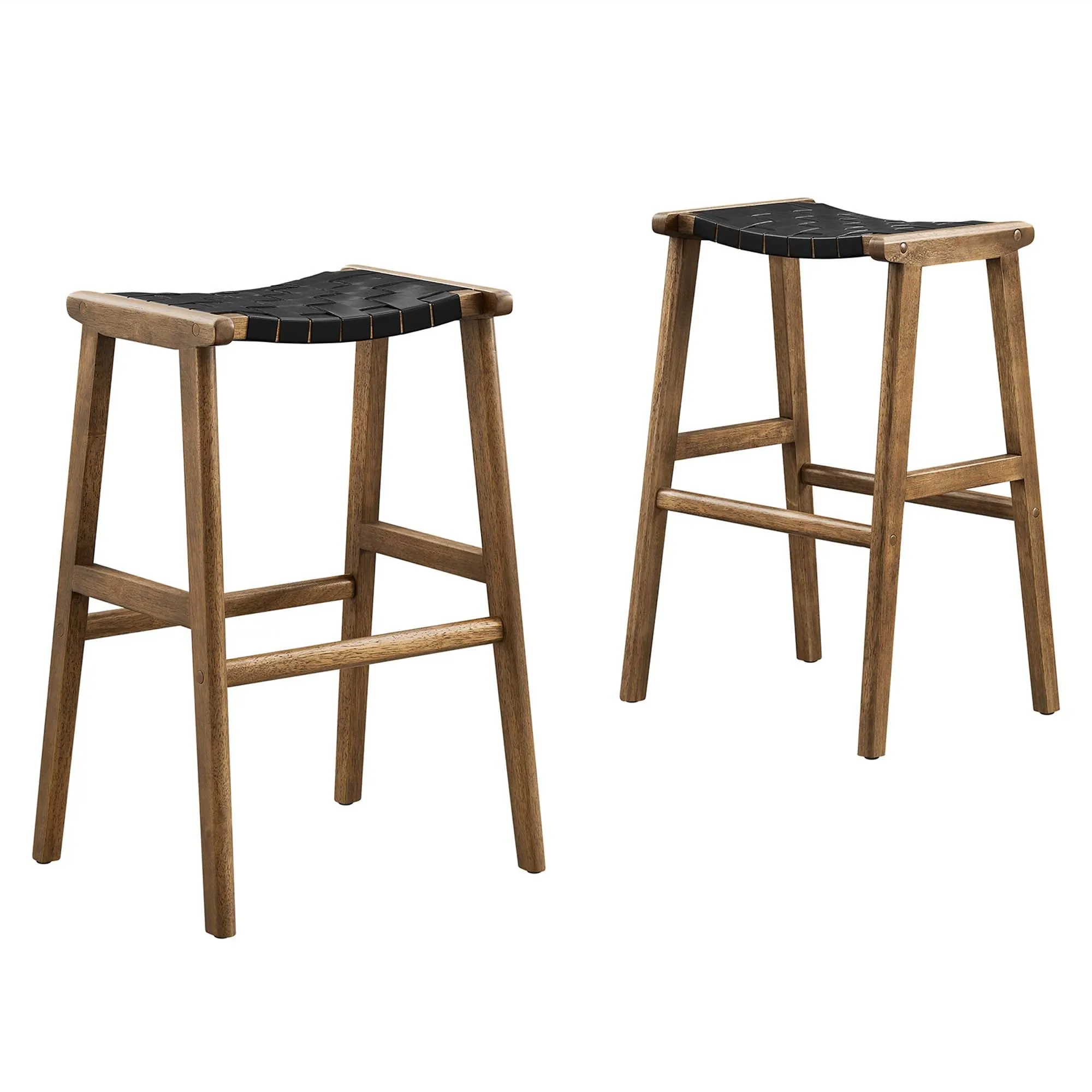 Saoirse Faux Leather Wood Bar Stool - Set of 2 by Modway
