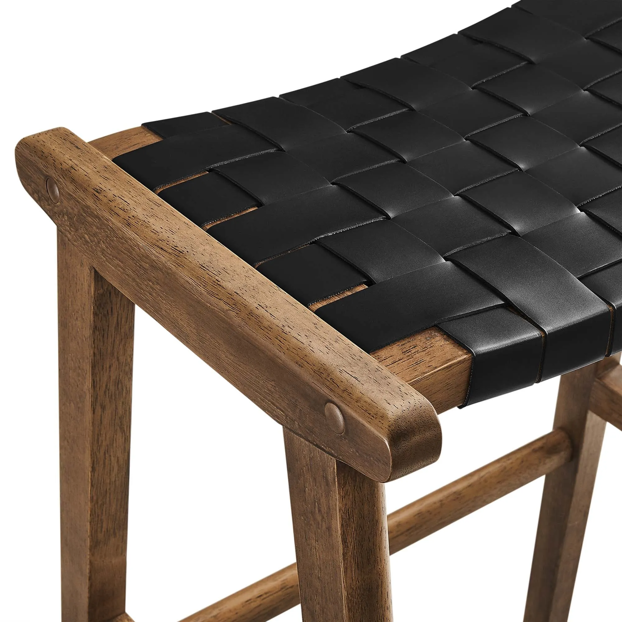Saoirse Faux Leather Wood Bar Stool - Set of 2 by Modway