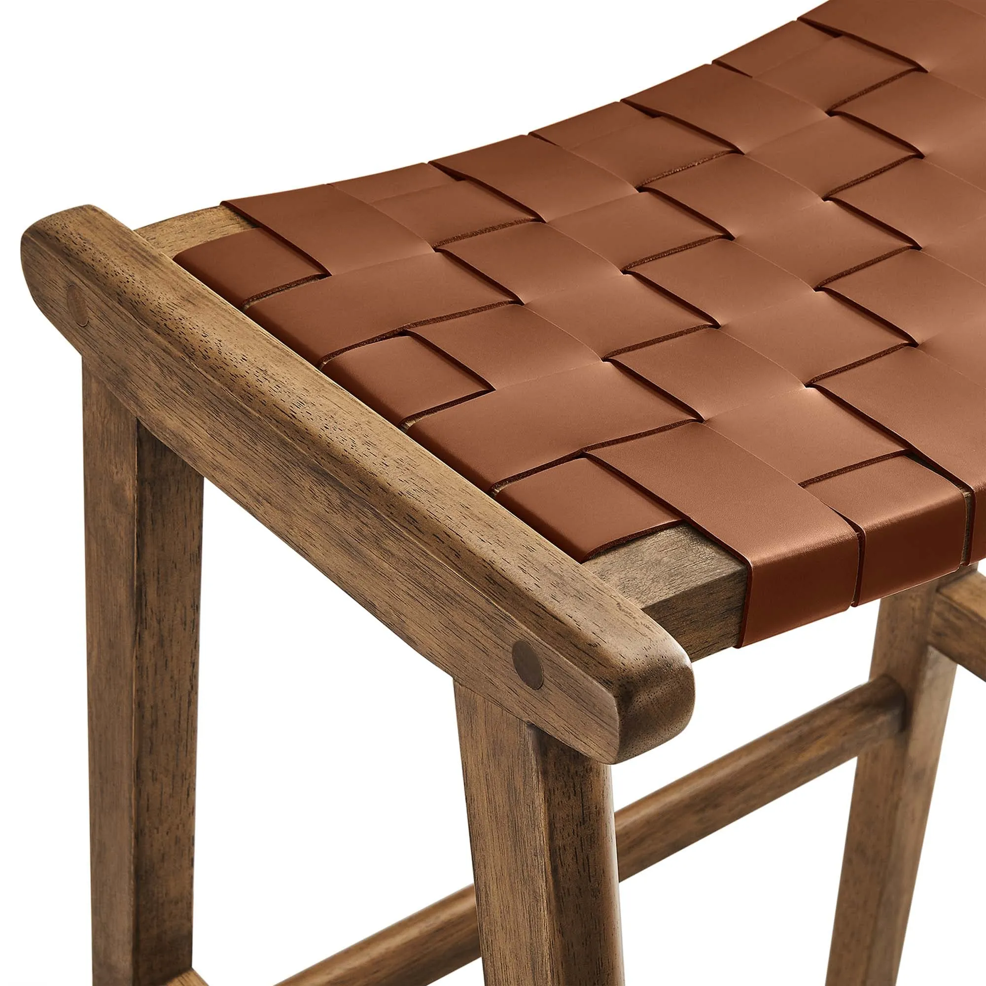 Saoirse Faux Leather Wood Bar Stool - Set of 2 by Modway