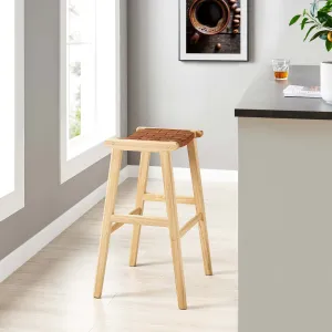 Saoirse Faux Leather Wood Bar Stool - Set of 2 by Modway