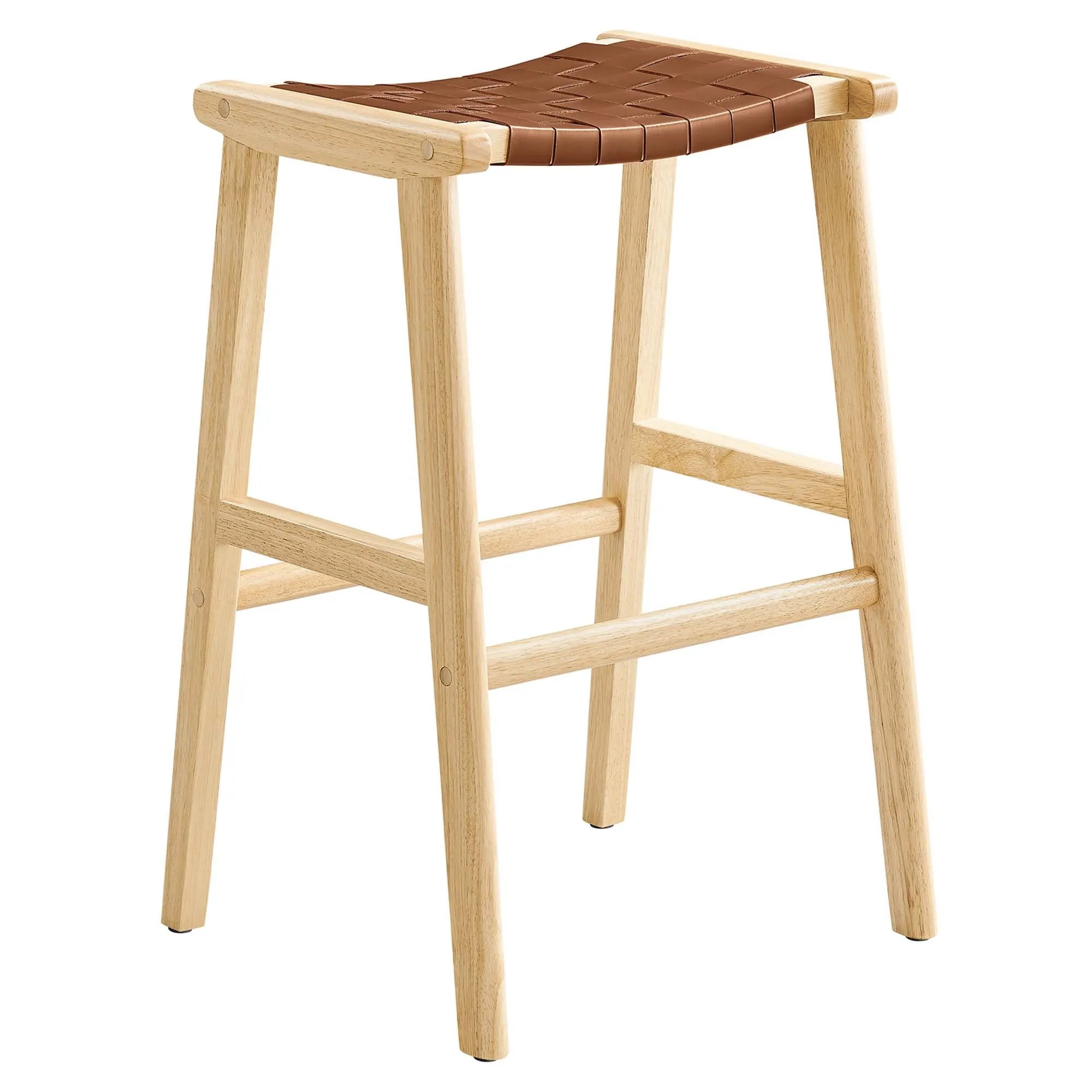 Saoirse Faux Leather Wood Bar Stool - Set of 2 by Modway