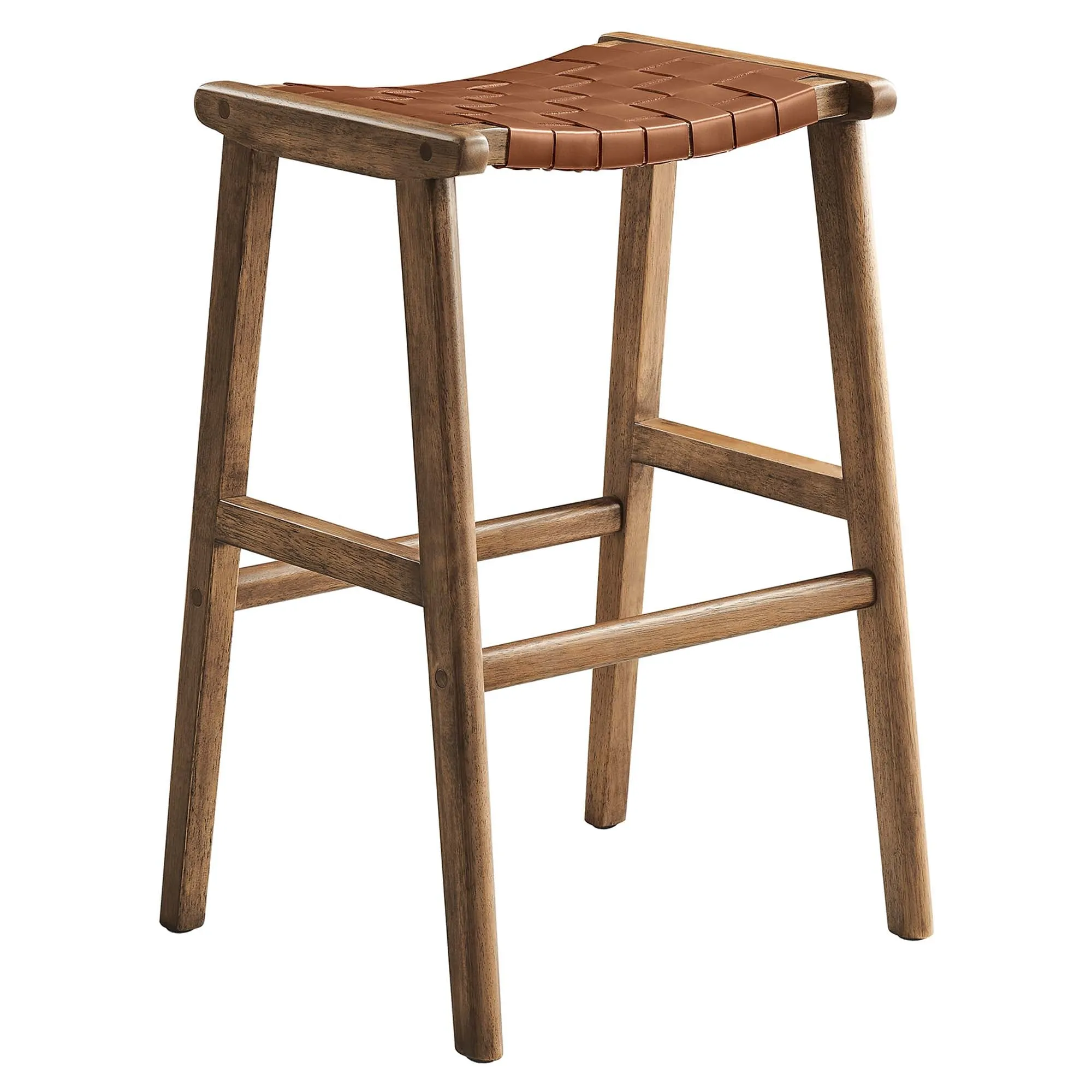 Saoirse Faux Leather Wood Bar Stool - Set of 2 by Modway