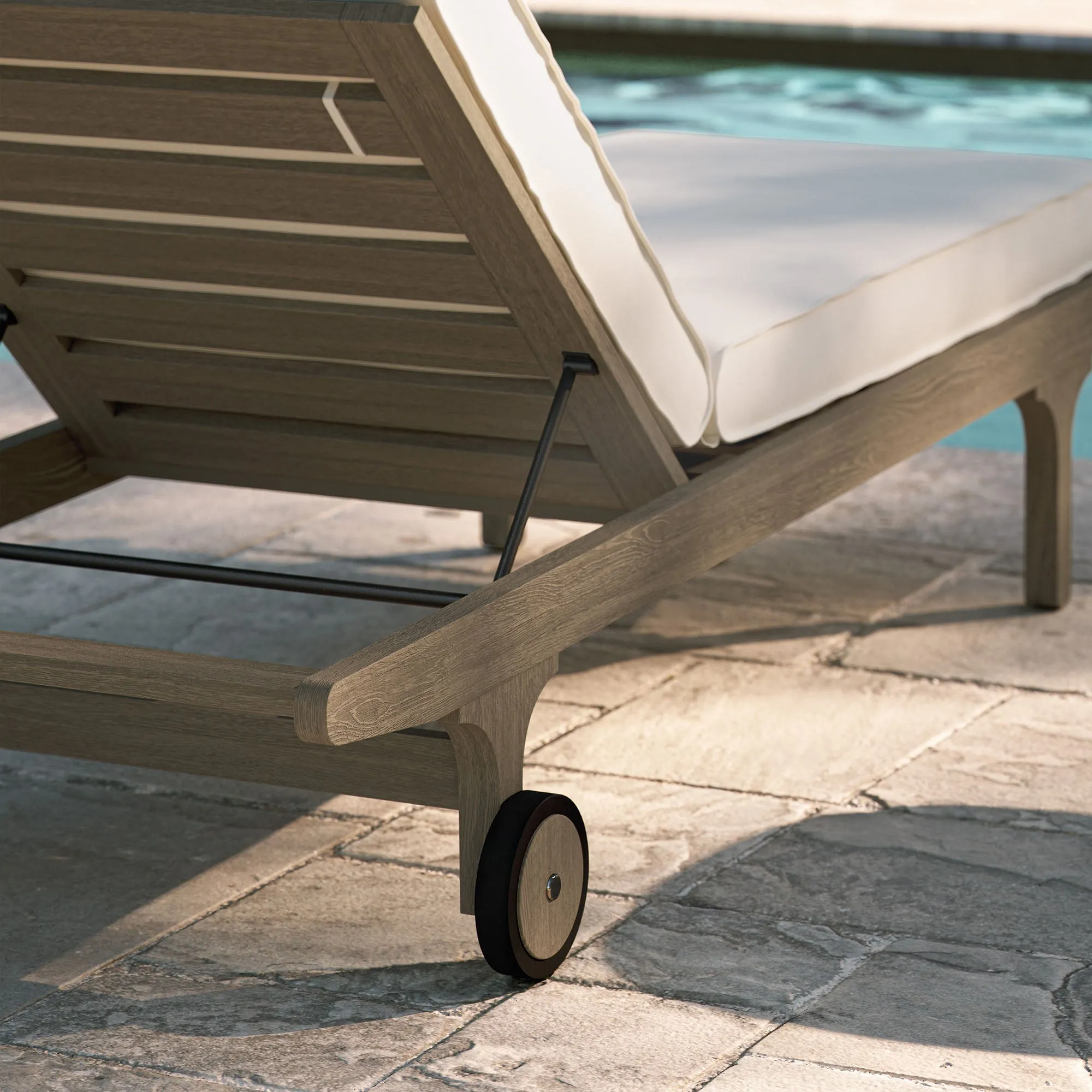 Saratoga Outdoor Patio Teak Chaise Lounge Chair by Modway