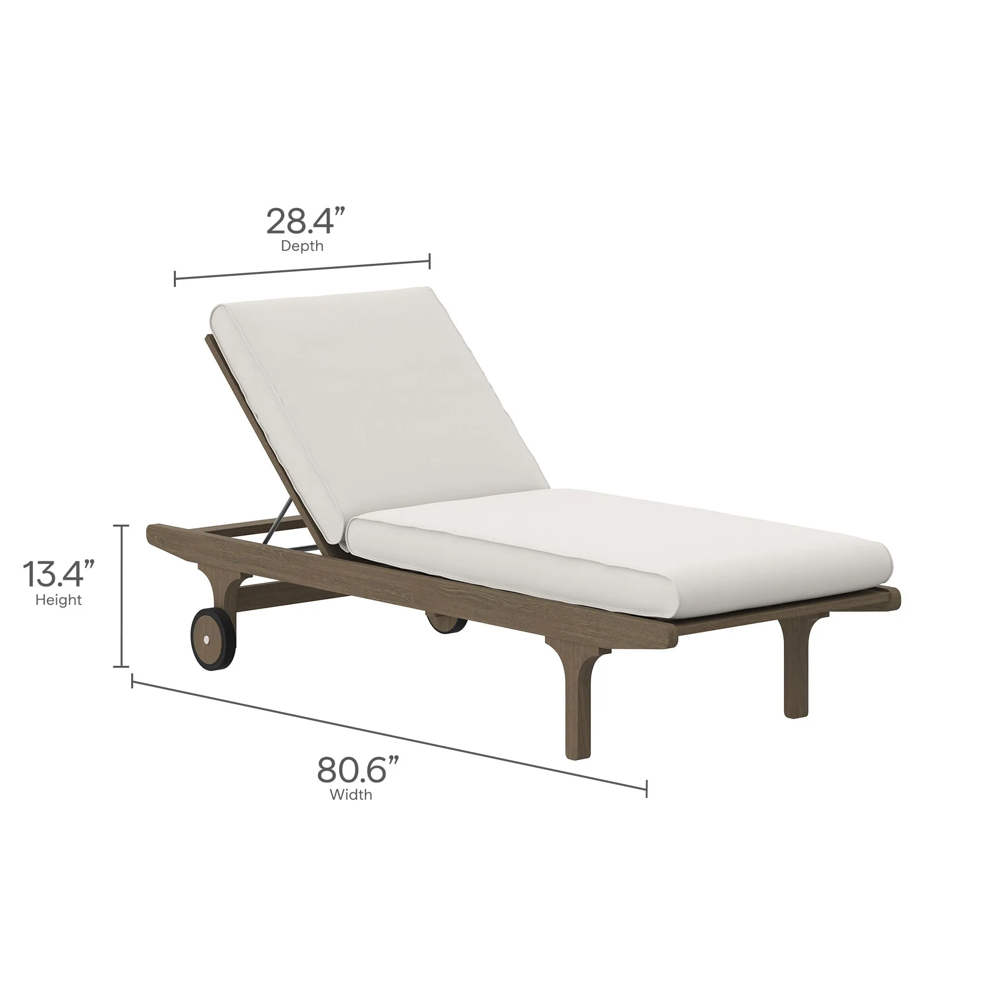 Saratoga Outdoor Patio Teak Chaise Lounge Chair by Modway