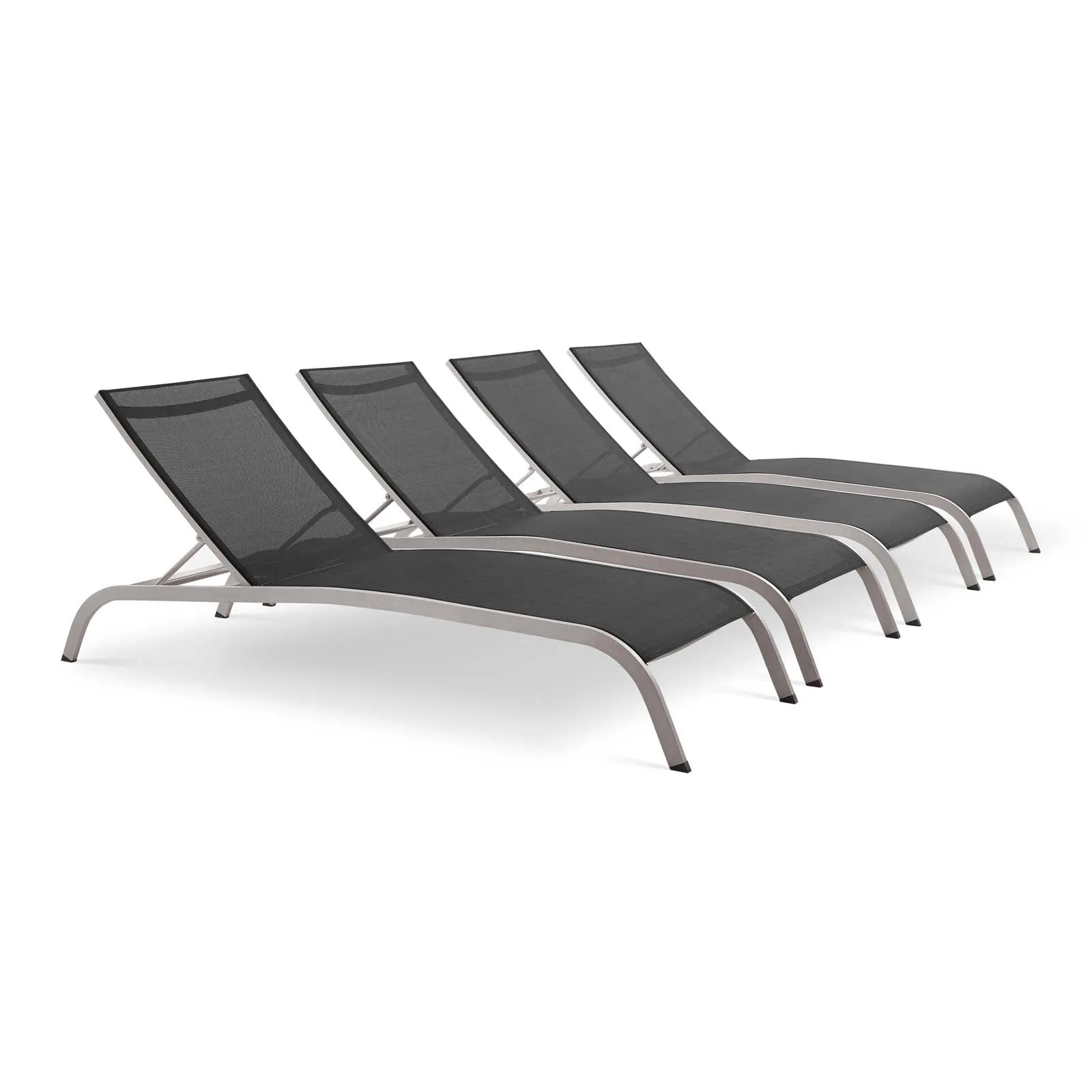 Savannah Outdoor Patio Mesh Chaise Lounge Set of 4 by Modway
