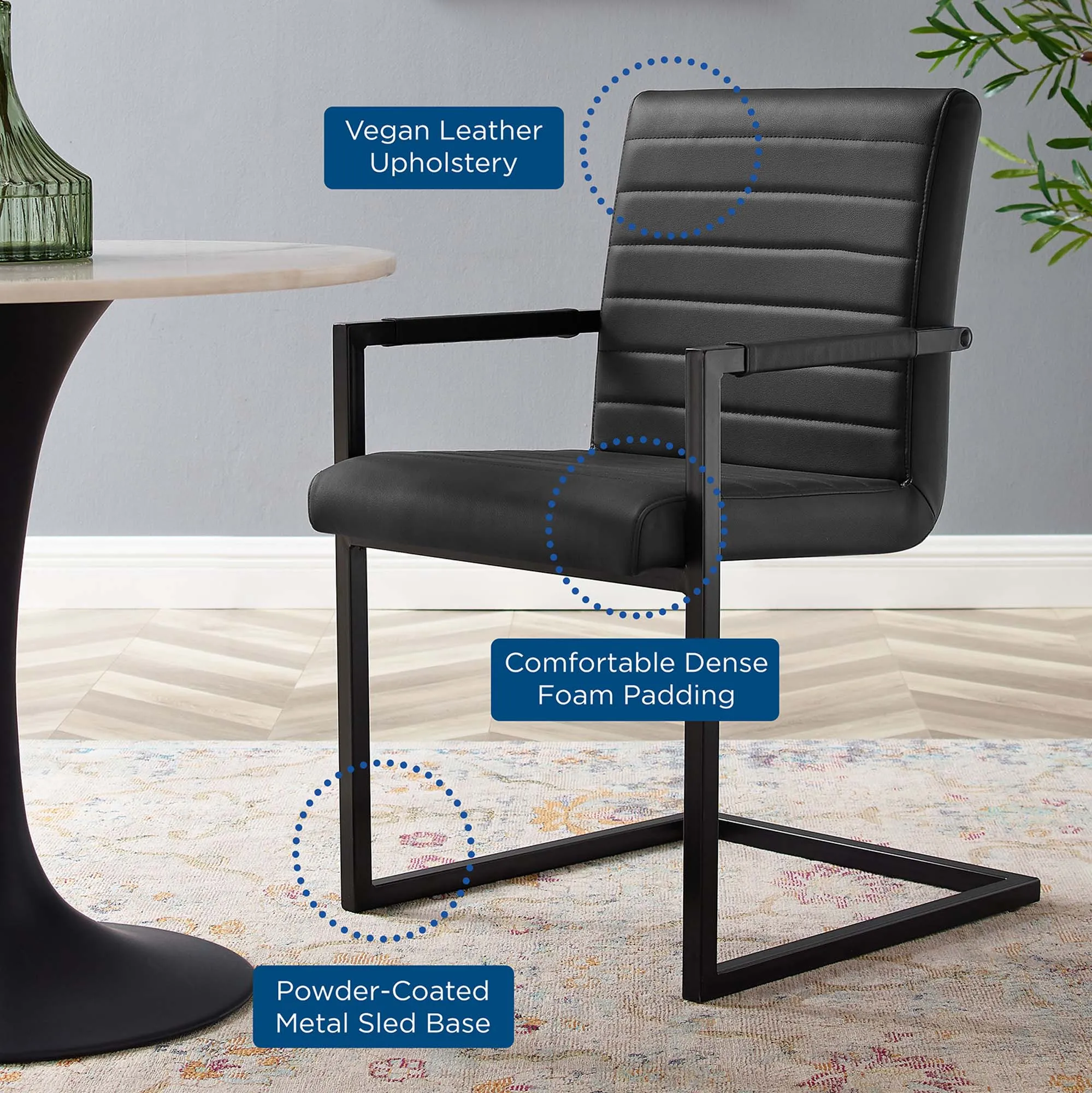 Savoy Vegan Leather Dining Chairs - Set of 2 by Modway
