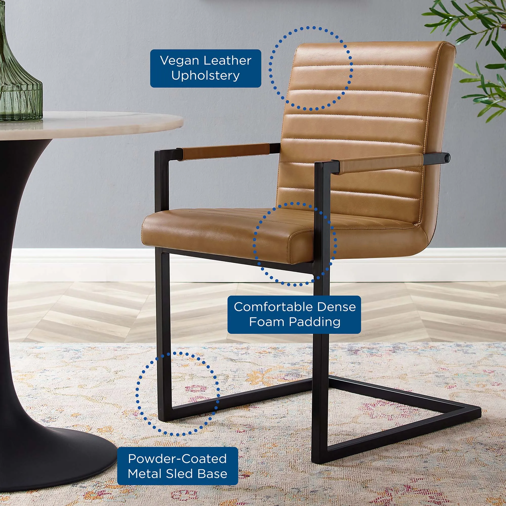 Savoy Vegan Leather Dining Chairs - Set of 2 by Modway
