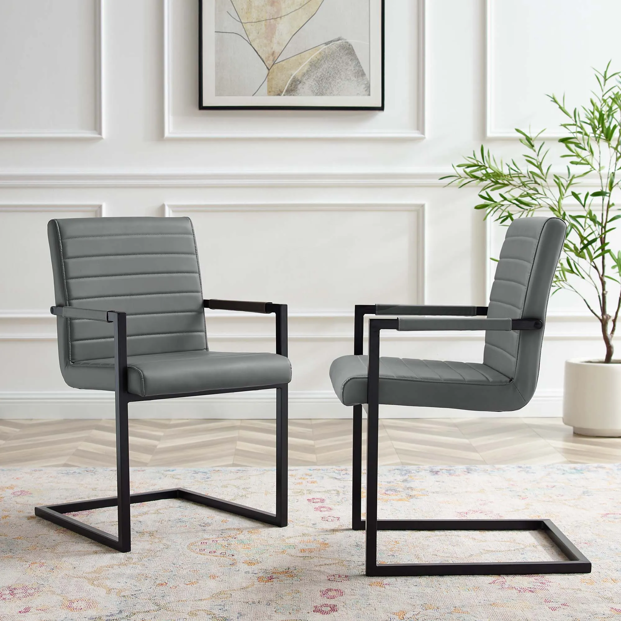 Savoy Vegan Leather Dining Chairs - Set of 2 by Modway