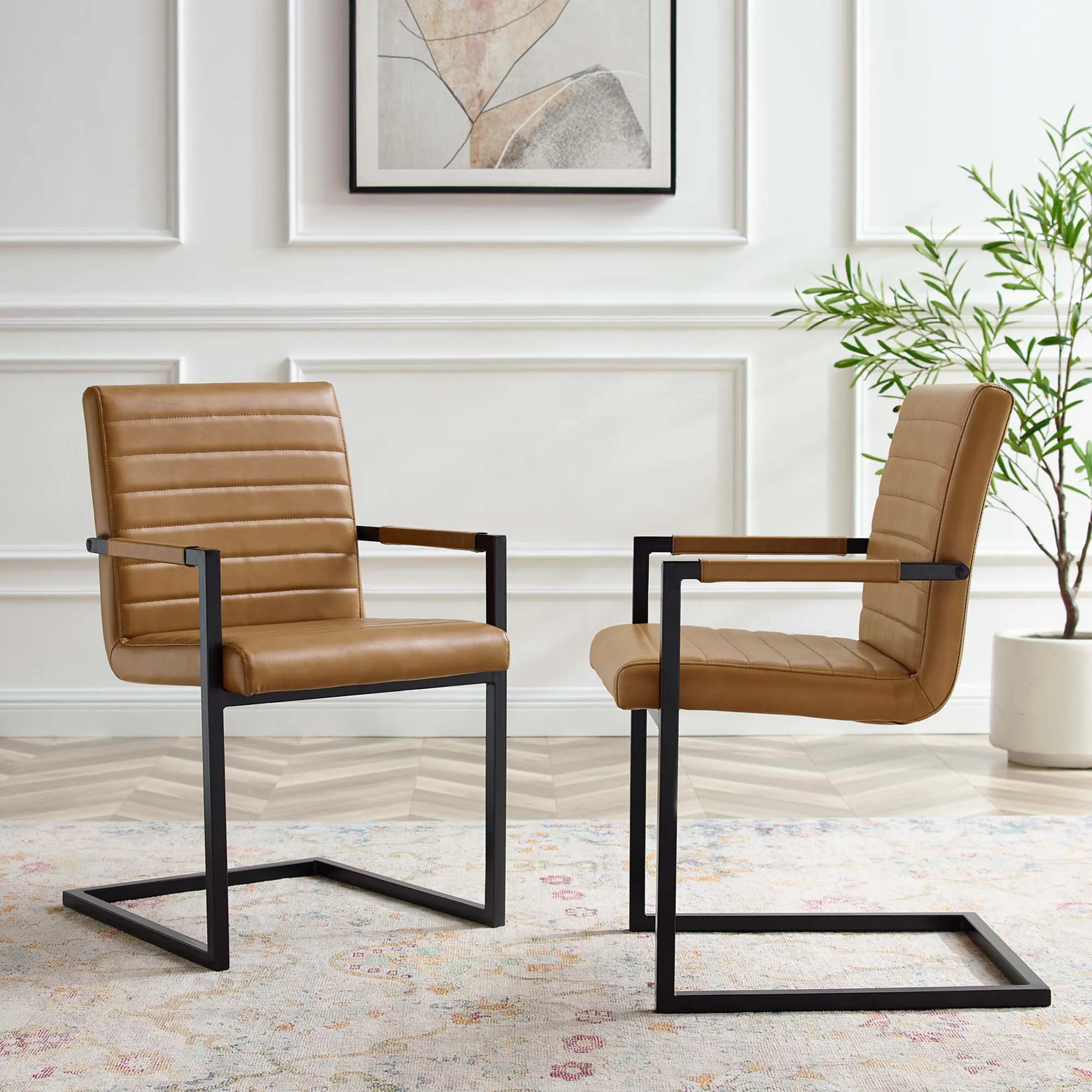 Savoy Vegan Leather Dining Chairs - Set of 2 by Modway