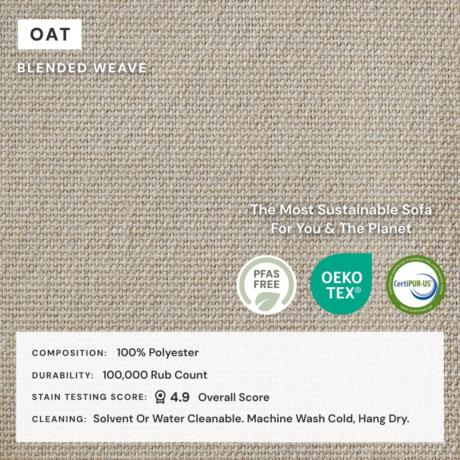Slipcover Only - Modular Performance 2-Seater Sectional | Blended Weave in Oat