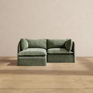 Slipcover Only - Modular Performance 2-Seater Sectional | Heirloom Velvet in Willow