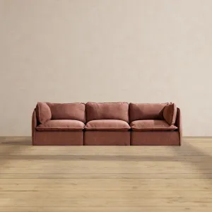 Slipcover Only - Modular Performance 3-Seater | Heirloom Velvet in Chestnut