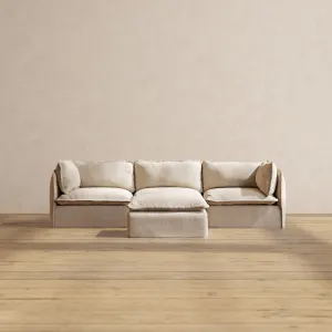 Slipcover Only - Modular Performance 3-Seater   Ottoman | Blended Weave in Oat